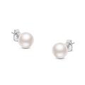 14K Gold White Saltwater Akoya Pearl Stud Earrings AAA+ Quality