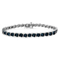 1/10 Cttw Treated Blue Color Diamond Miracle Plate "S" Link Tennis Bracelet