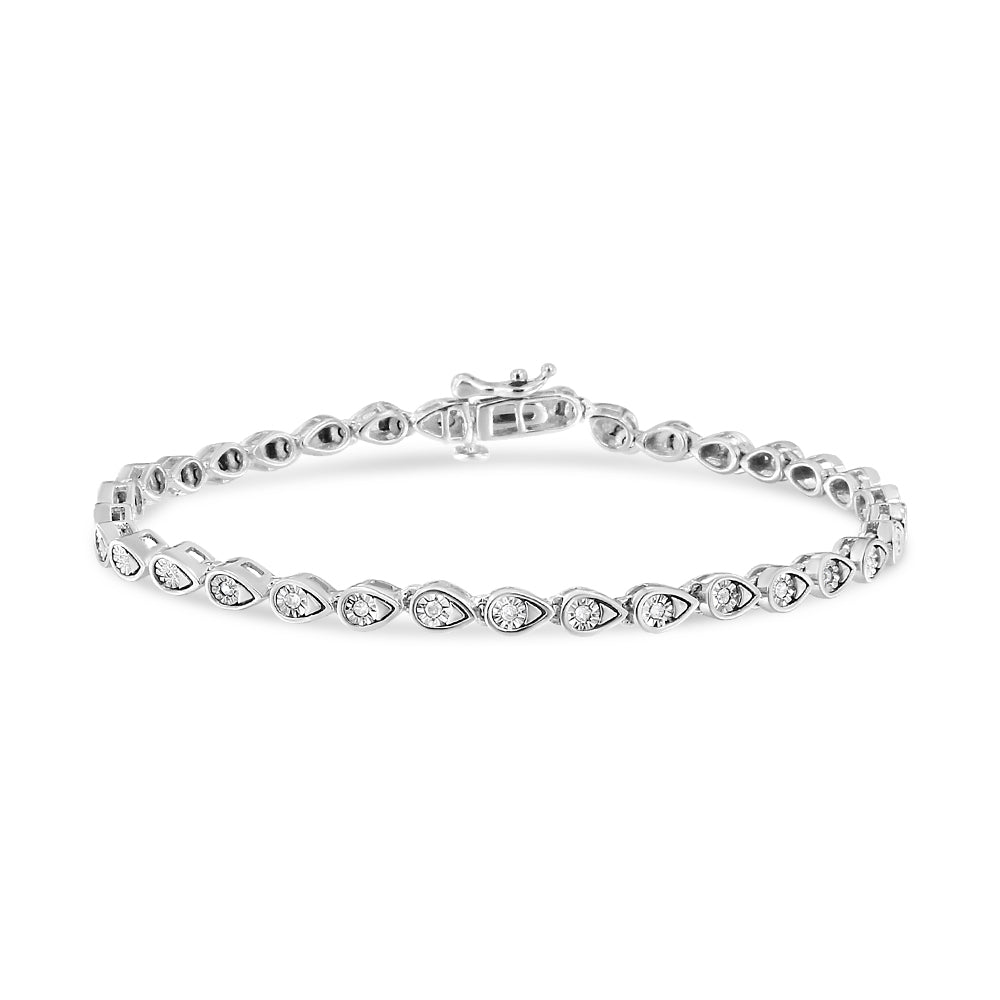 1/10 Cttw Round-Cut Diamond Pear Link 7.25" Bracelet (I-J Color, I2-I3 Clarity)