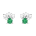 1/4 Cttw Green Diamond 4-Prong Stud Earrings (Color-Enhanced, I2-Clarity)