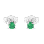 1/4 Cttw Green Diamond 4-Prong Stud Earrings (Color-Enhanced, I2-Clarity)