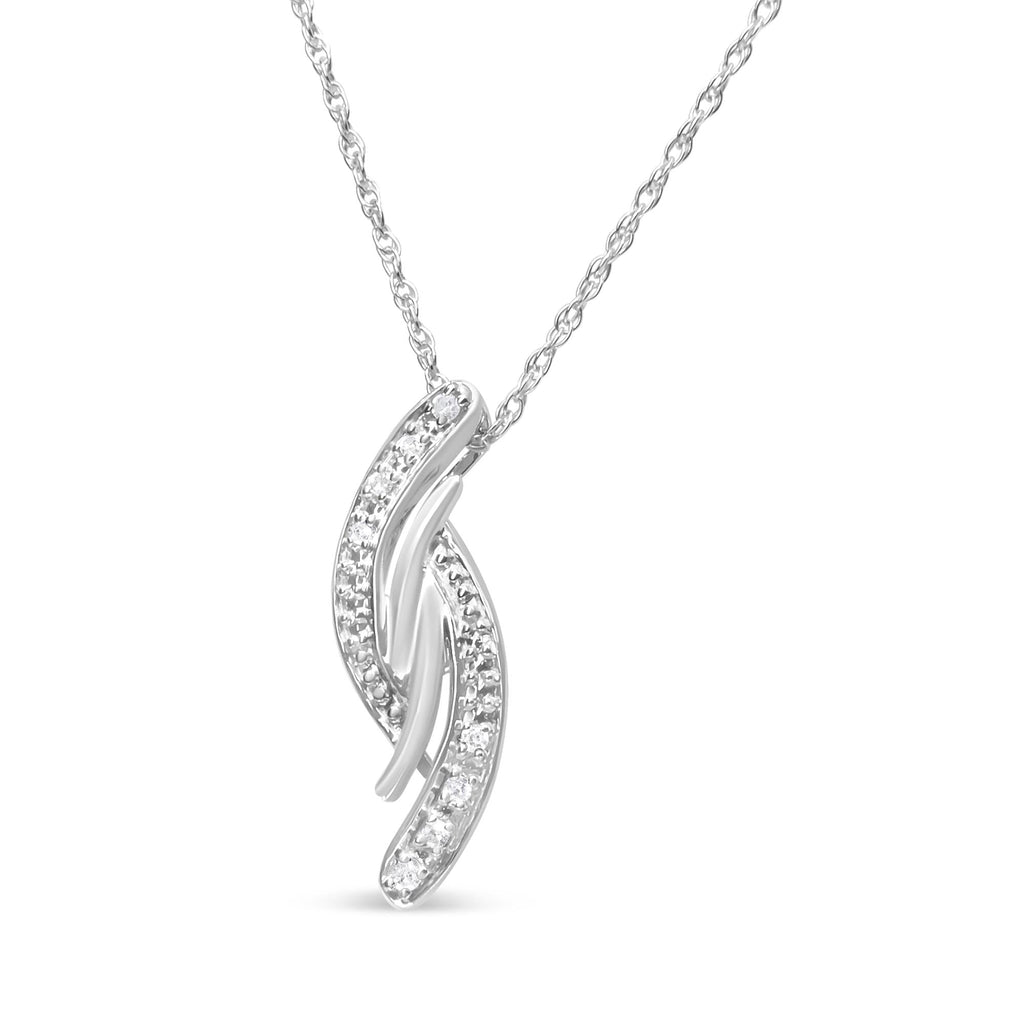 Diamond Accent Bypass Curve 18" Pendant Necklace (I-J Color, I3 Clarity)