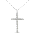 1/4 Cttw Diamond Cross Unisex Pendant Necklace 18" (I-J Color, I3 Clarity)