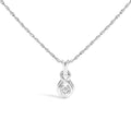 1/10 Cttw Diamond Love Knot Solitaire Pendant Necklace - Size 18 Inches