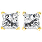 14K Gold 1/5 Cttw  Diamond Classic Square Stud Earrings (I-J Color, I3 Clarity)