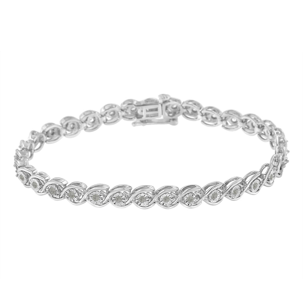 1/2 Cttw Diamond Criss-Cross 7" Link Bracelet (I-J Color, I2-I3 Clarity)