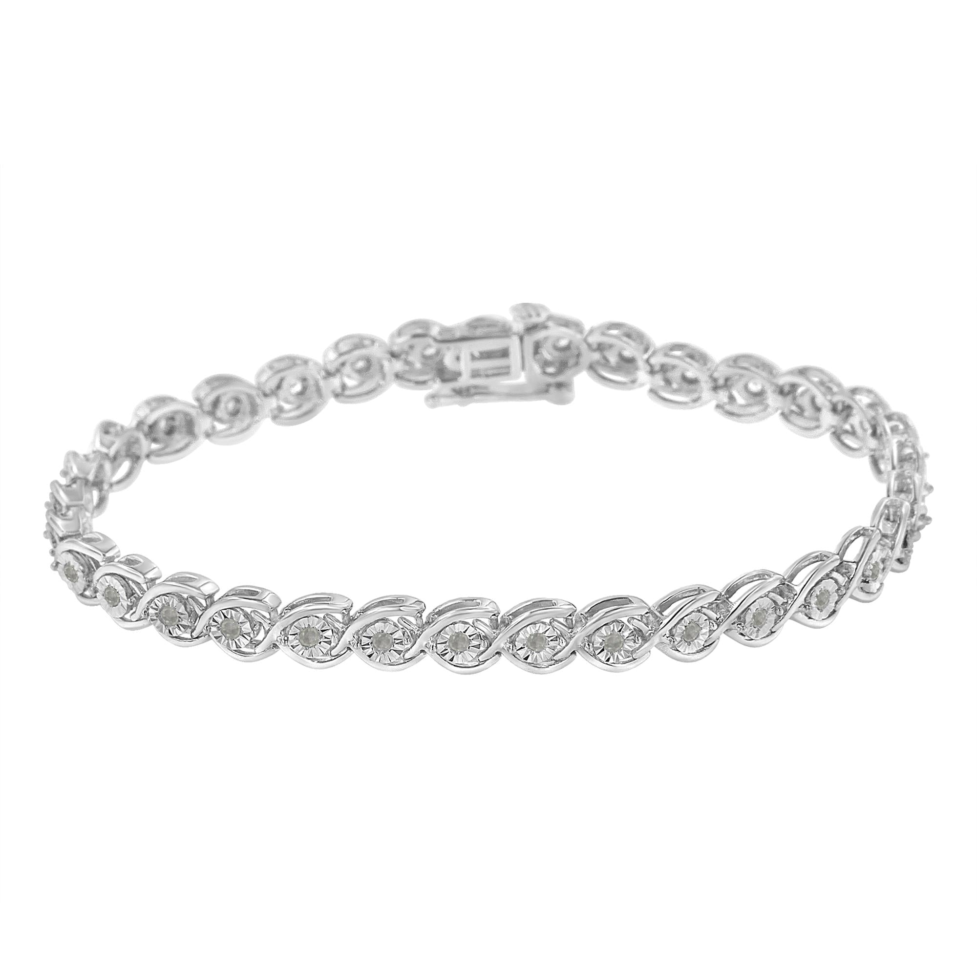 1/2 Cttw Diamond Criss-Cross 7" Link Bracelet (I-J Color, I2-I3 Clarity)