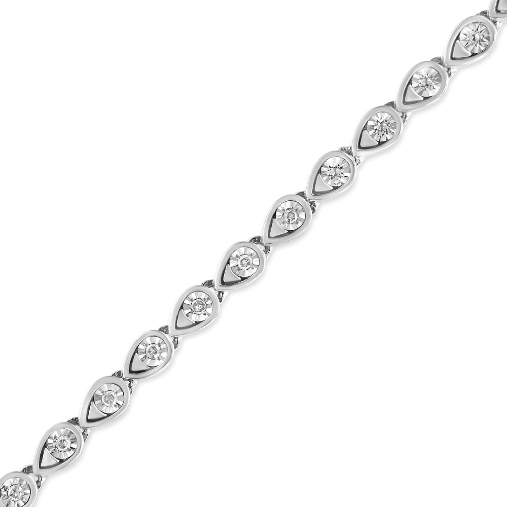 1/10 Cttw Round-Cut Diamond Pear Link 7.25" Bracelet (I-J Color, I2-I3 Clarity)