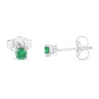 1/4 Cttw Green Diamond 4-Prong Stud Earrings (Color-Enhanced, I2-Clarity)