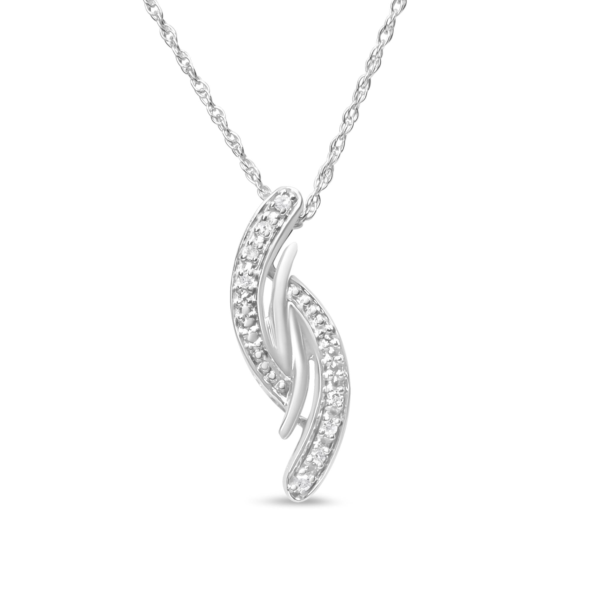 Diamond Accent Bypass Curve 18" Pendant Necklace (I-J Color, I3 Clarity)