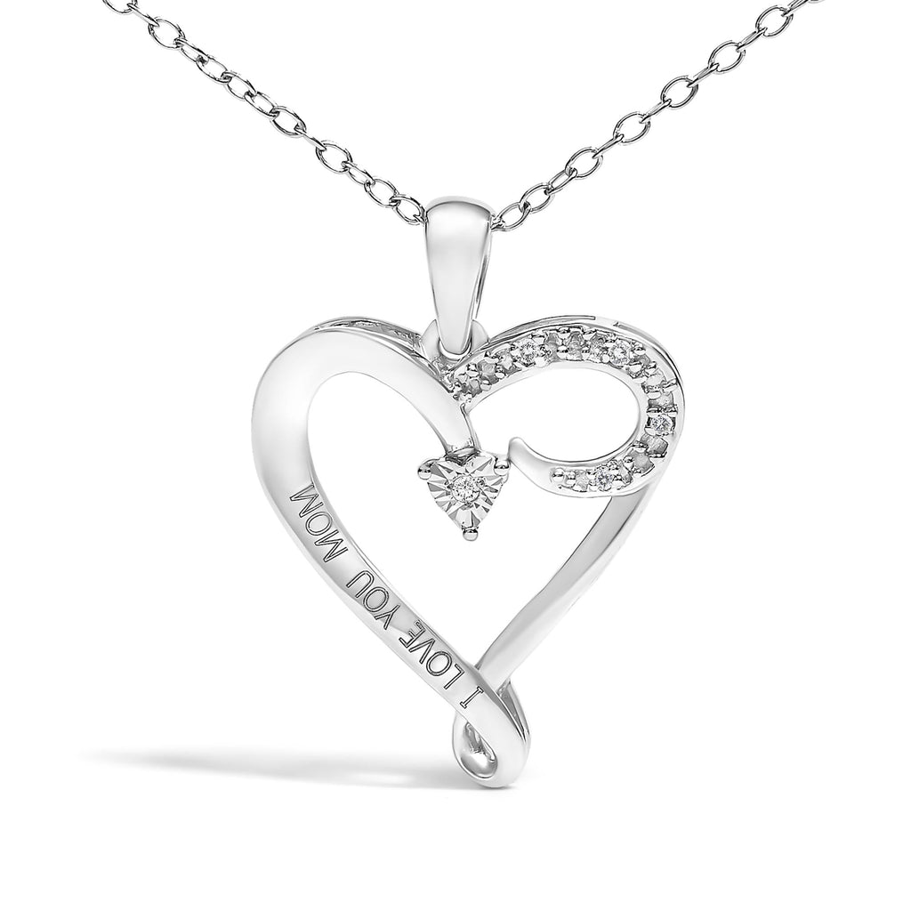 Diamond Heart Pendant Necklace (J-K Color, I2-I3 Clarity) - 18" Inches