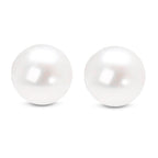 14K Gold White Saltwater Akoya Pearl Stud Earrings AAA+ Quality