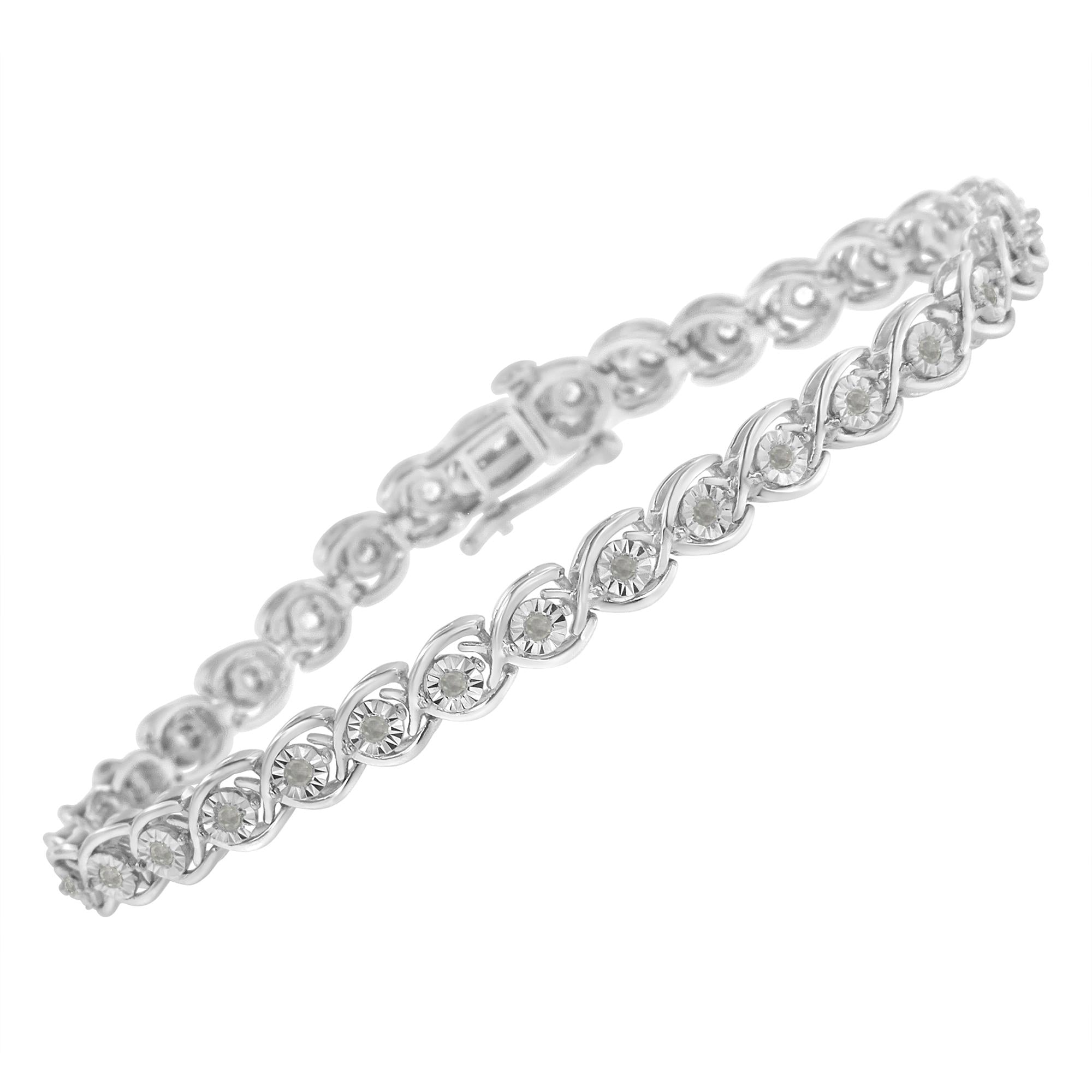 1/2 Cttw Diamond Criss-Cross 7" Link Bracelet (I-J Color, I2-I3 Clarity)
