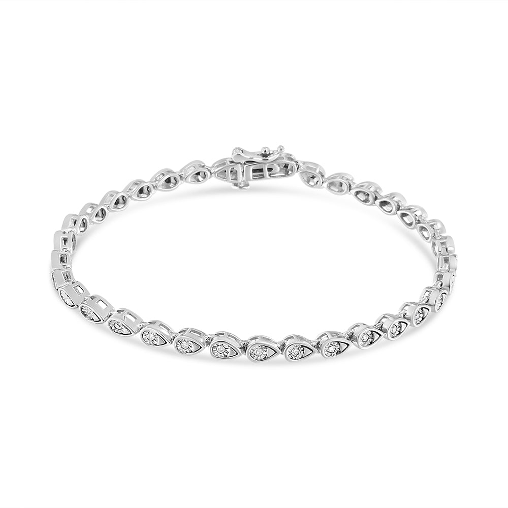 1/10 Cttw Round-Cut Diamond Pear Link 7.25" Bracelet (I-J Color, I2-I3 Clarity)