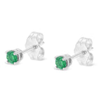 1/4 Cttw Green Diamond 4-Prong Stud Earrings (Color-Enhanced, I2-Clarity)
