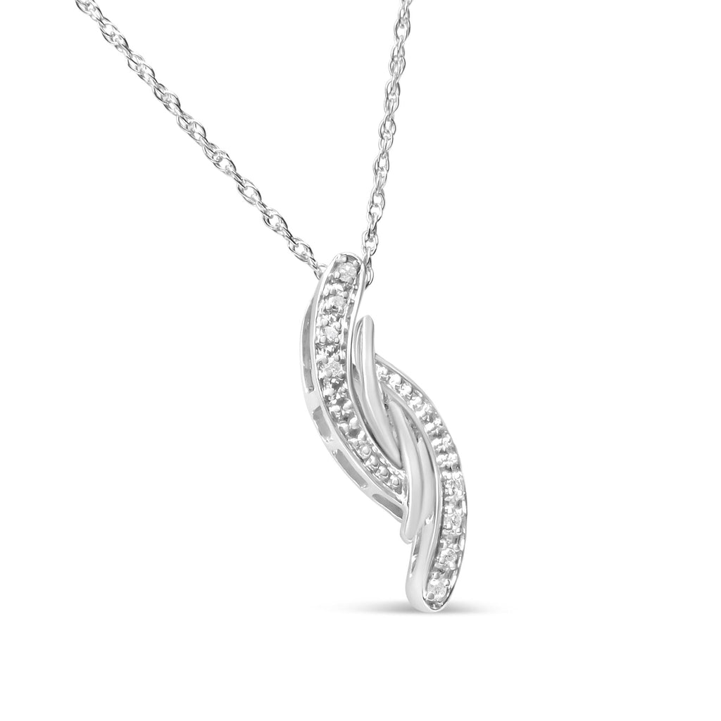 Diamond Accent Bypass Curve 18" Pendant Necklace (I-J Color, I3 Clarity)