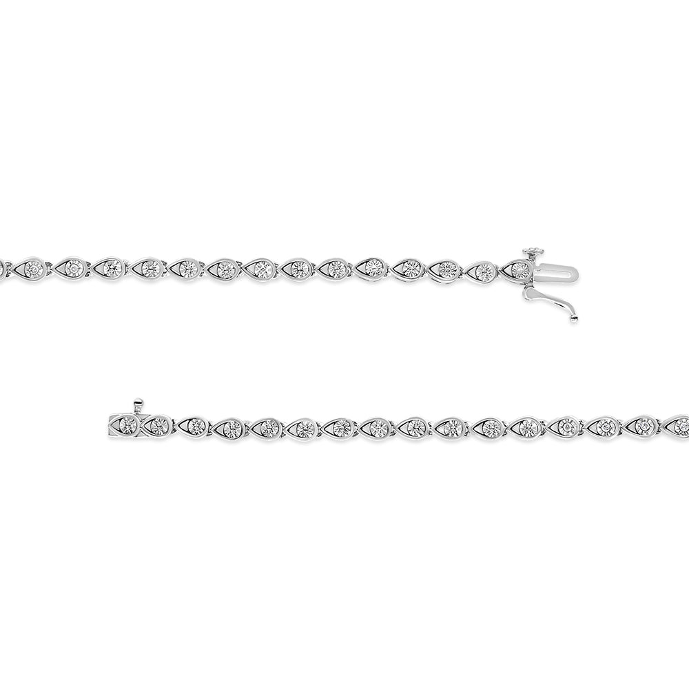 1/10 Cttw Round-Cut Diamond Pear Link 7.25" Bracelet (I-J Color, I2-I3 Clarity)