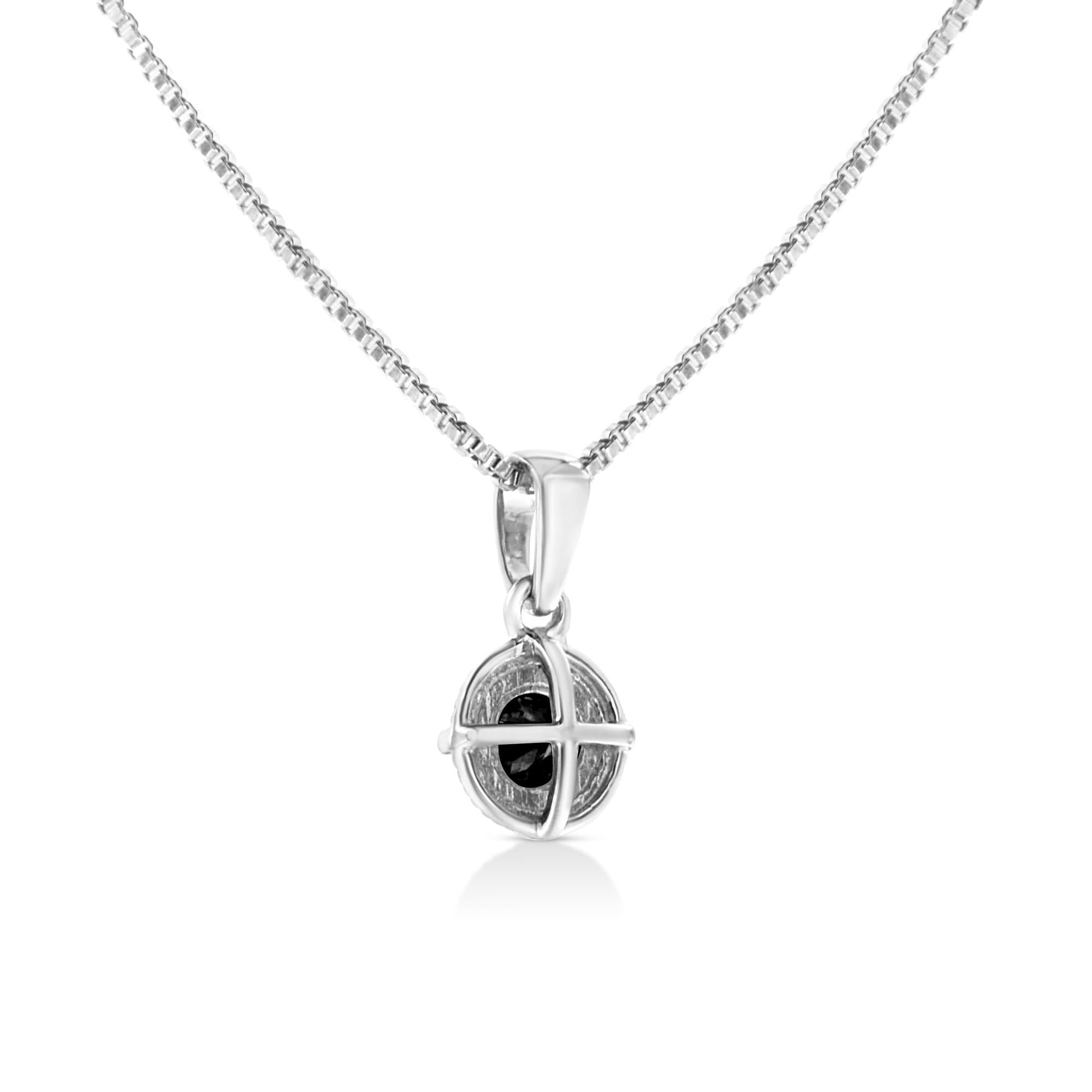 Diamond Solitaire 18" Milgrain Pendant Necklace