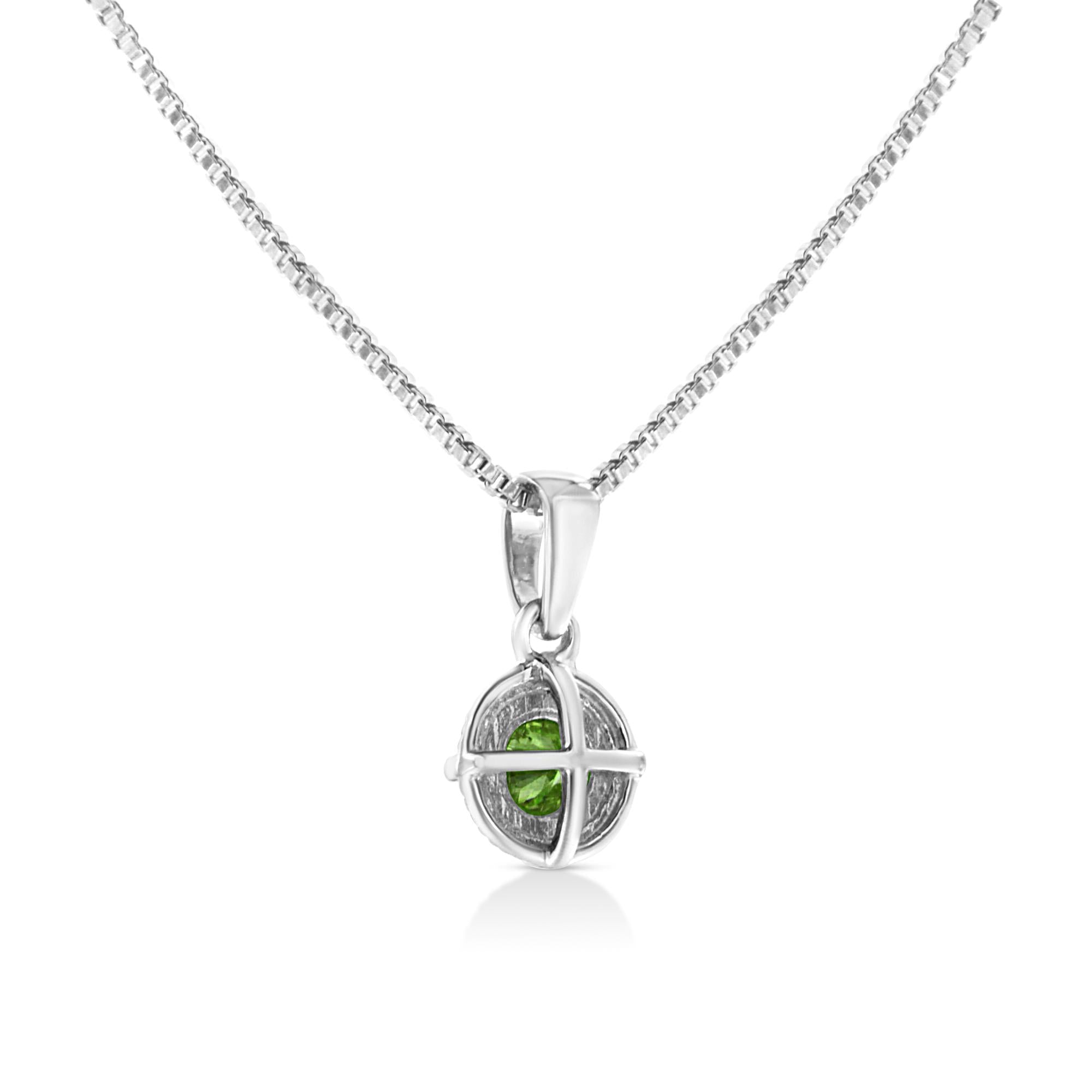 Diamond Solitaire 18" Milgrain Pendant Necklace