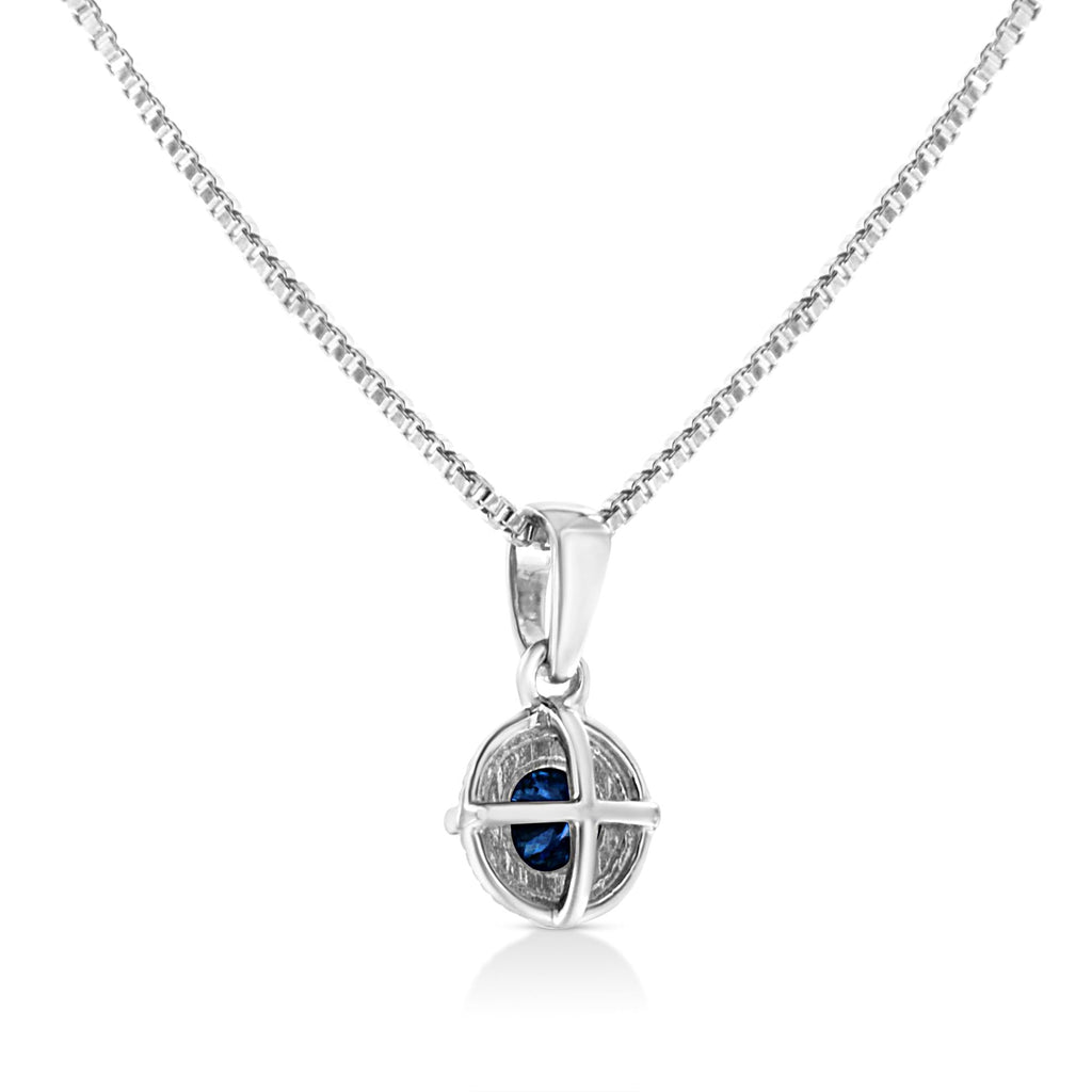 Diamond Solitaire 18" Milgrain Pendant Necklace