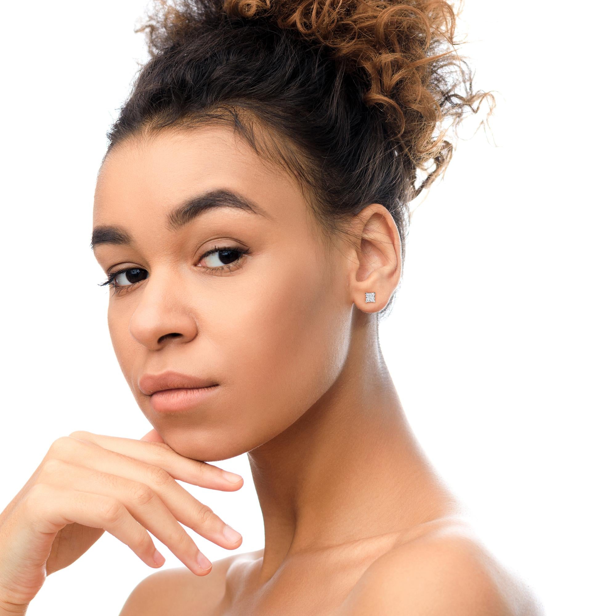 1/4 Cttw Diamond Composite Quad Stud Earrings (I-J Color, I1-I2 Clarity)