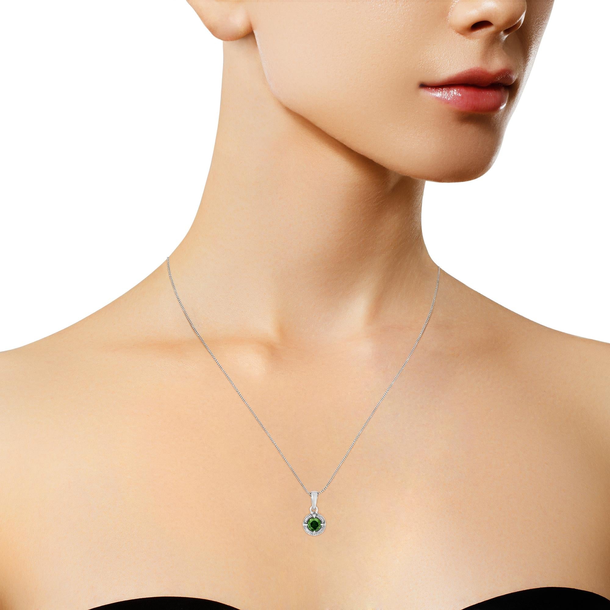 Diamond Solitaire 18" Milgrain Pendant Necklace