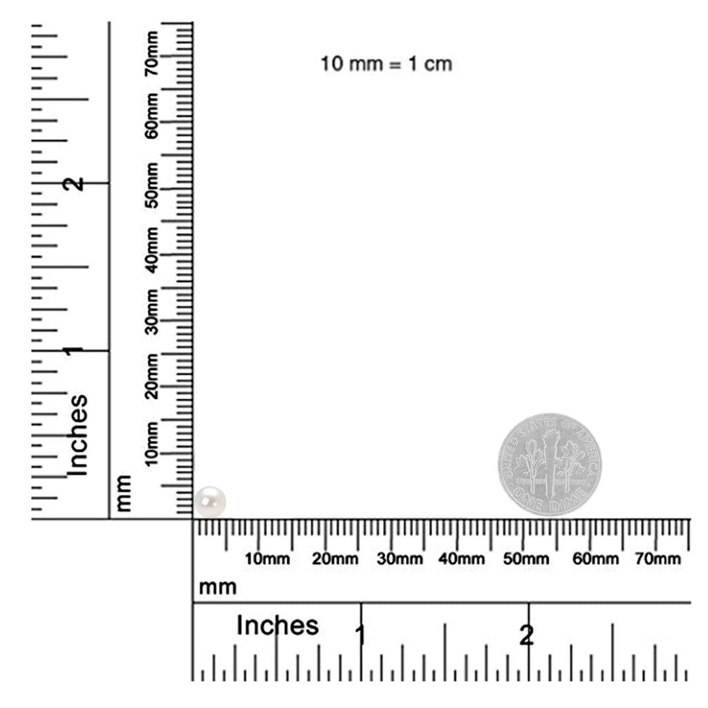 14K Gold White Saltwater Akoya Pearl Stud Earrings AAA+ Quality