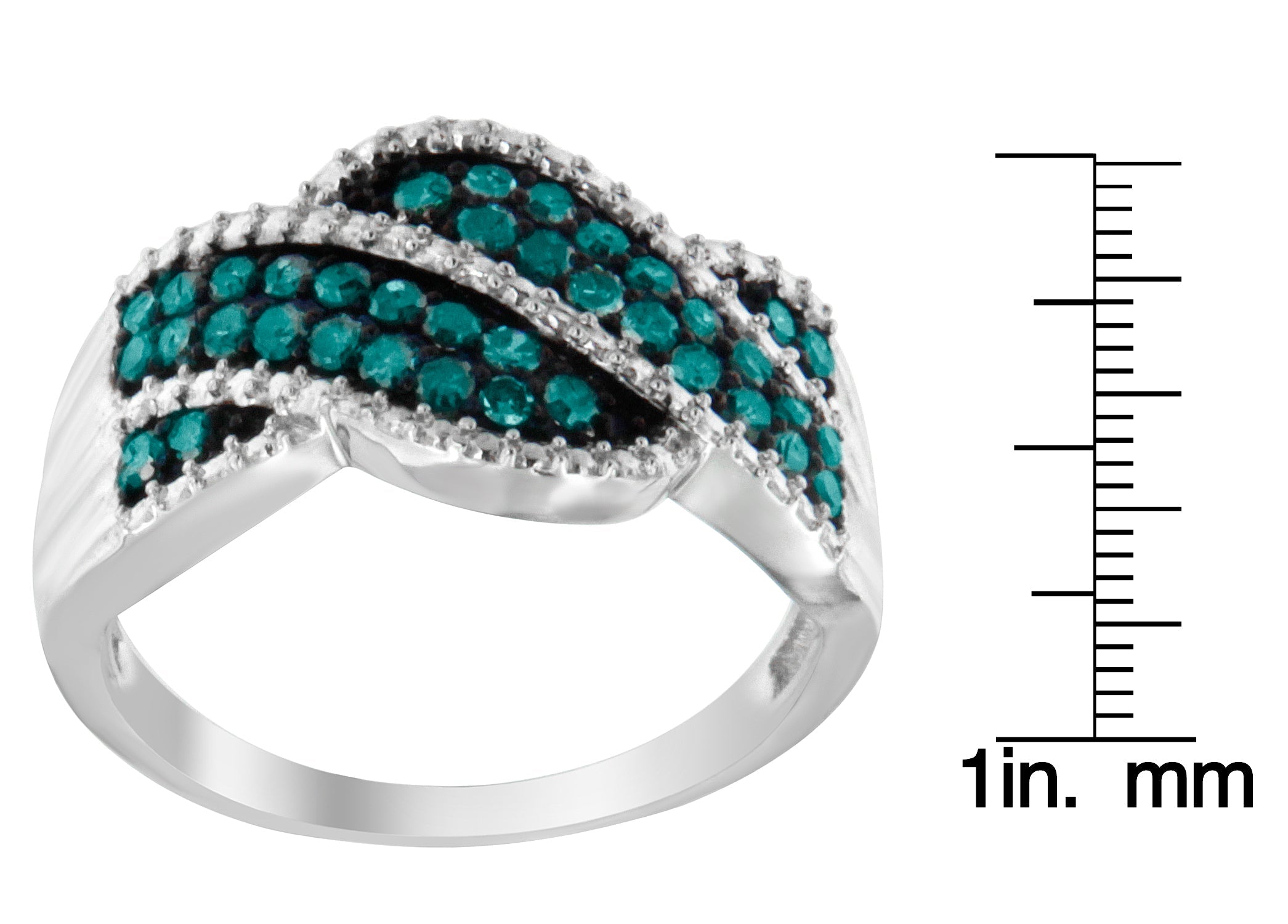 Blue Color Diamond Cocktail Ring (1/2 Cttw, Treated Blue Color, I2-I3 Clarity)