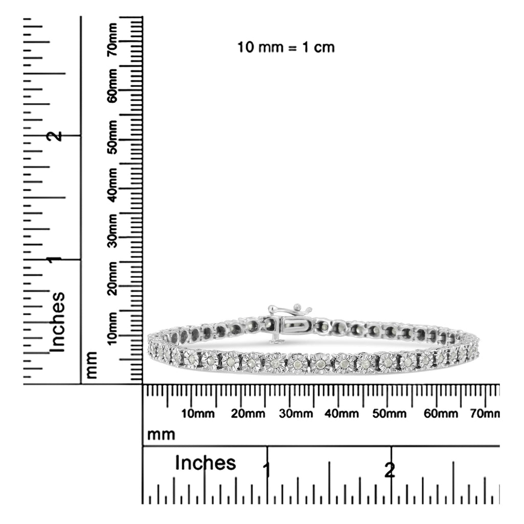 1.0 Cttw Diamond Spiral Wave Link 7" Bracelet (I-J Color, I3 Clarity)