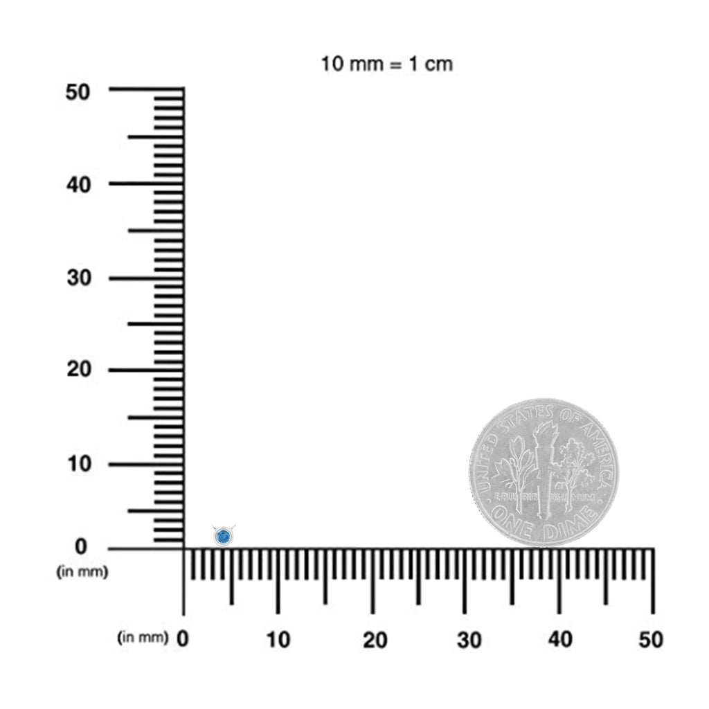 1/10 Carat Blue Diamond Suspended Bezel Solitaire 16"-18" Pendant Necklace