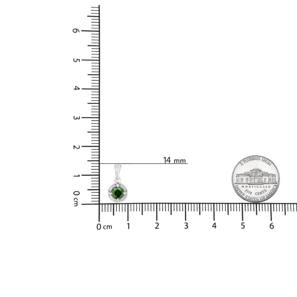 Diamond Solitaire 18" Milgrain Pendant Necklace