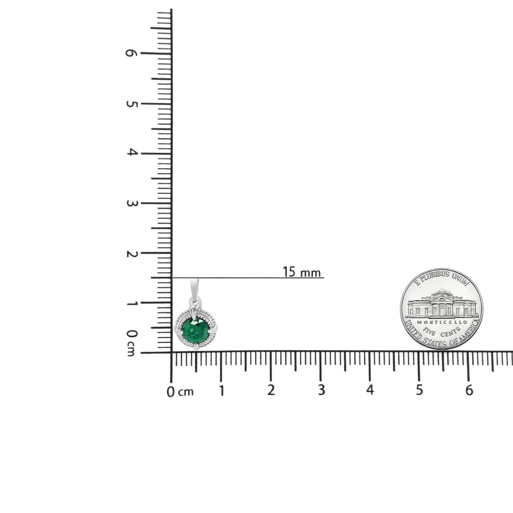 Diamond Solitaire 18" Milgrain Pendant Necklace