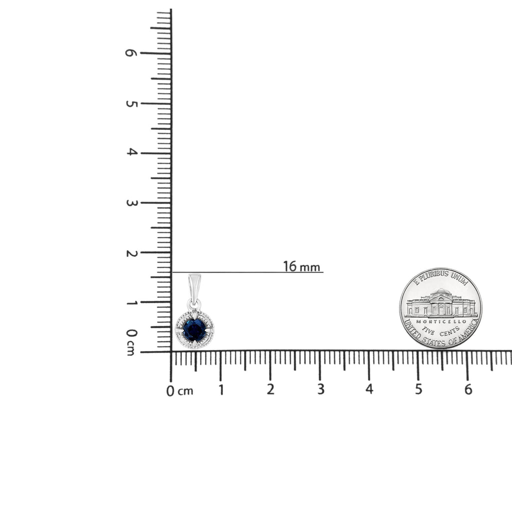 Diamond Solitaire 18" Milgrain Pendant Necklace