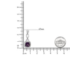 6x6MM Natural Purple Amethyst and Diamond Dangle Earrings (I-J Color)