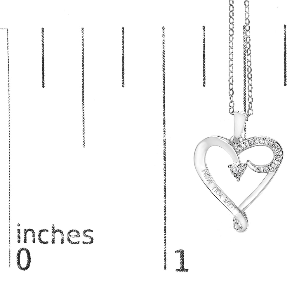 Diamond Heart Pendant Necklace (J-K Color, I2-I3 Clarity) - 18" Inches